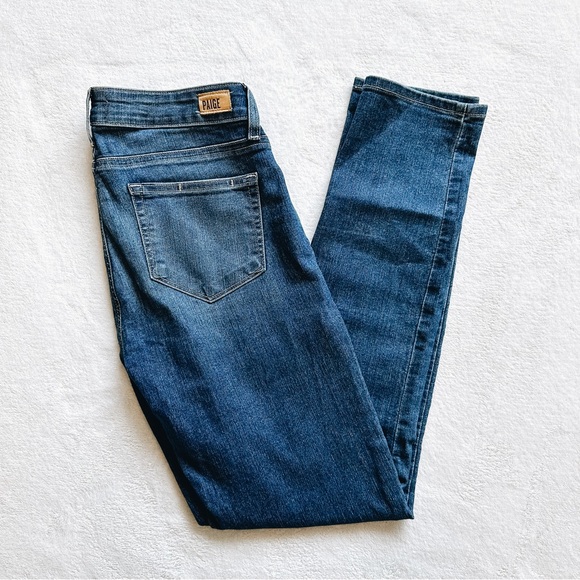 PAIGE | Anthropologie Skyline Ankle Peg Jeans Size 28 Medium Wash - Picture 1 of 12